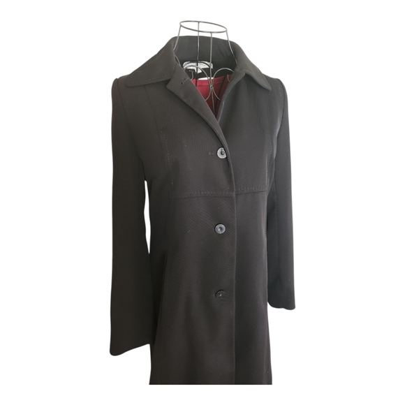 Via Spiga Midi trench coat Sz 2P Petite Stylish Silhouette button front timeless - Picture 2 of 11